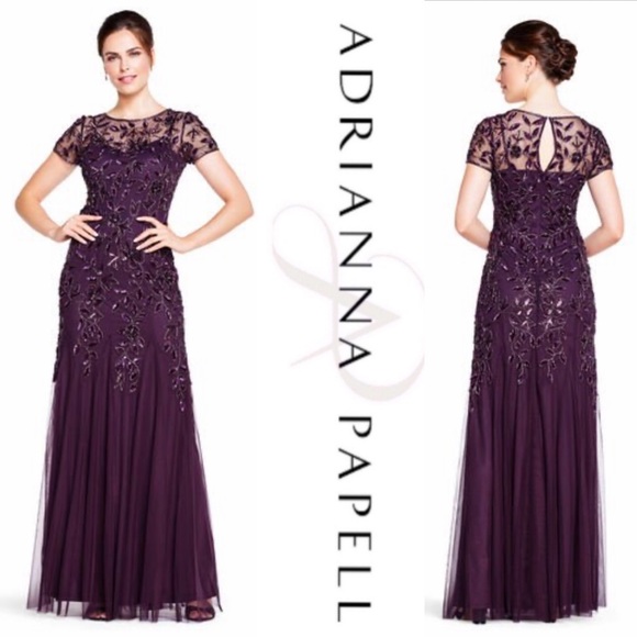 adrianna papell night plum